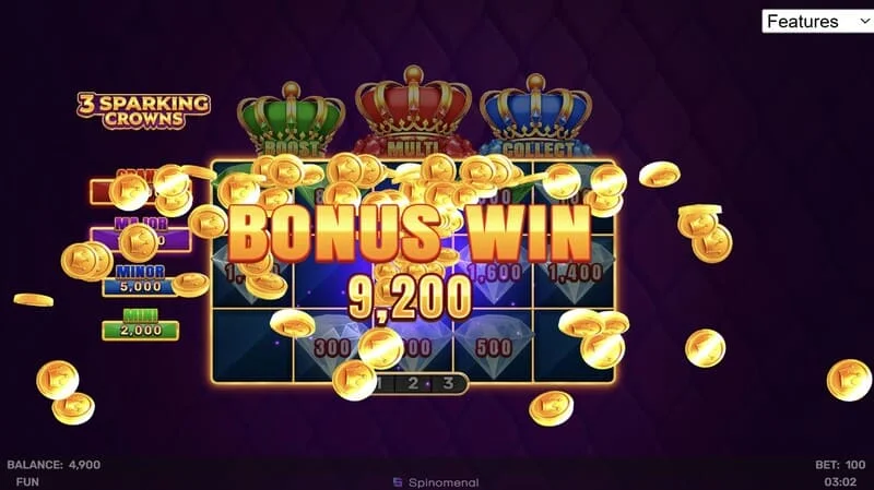 3 Sparking Crowns bonusgevinst