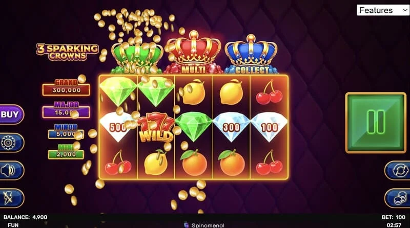 3 Sparking Crowns Wild gevinst